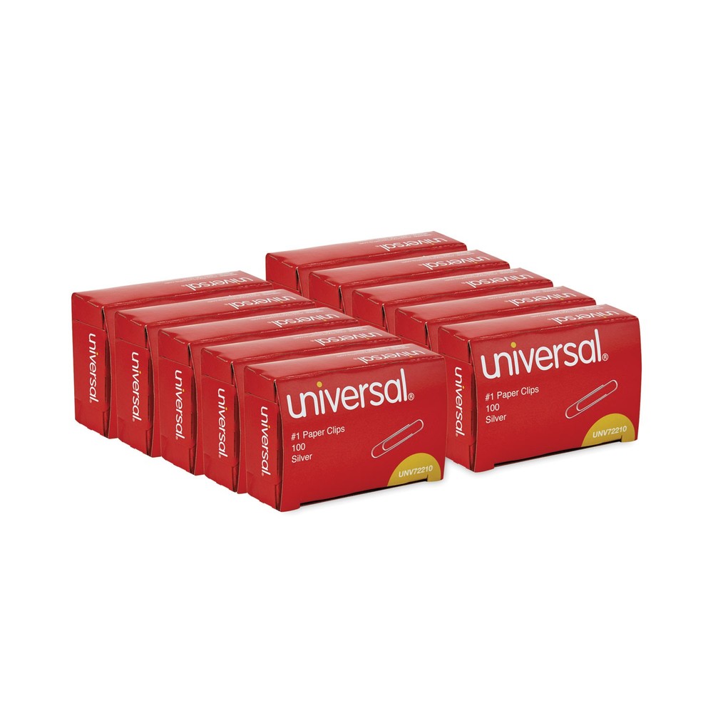 Universal® Paper Clips, Small (No. 1), Silver, 100 Clips/Pack