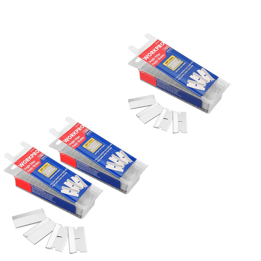 WORKPRO 100-Pack/200-Pack Single Razor Edge Blades High Carbon Steel
