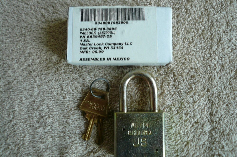 BRAND NEW - USGI MASTER LOCK (PADLOCK) - SMOOTH SIDED