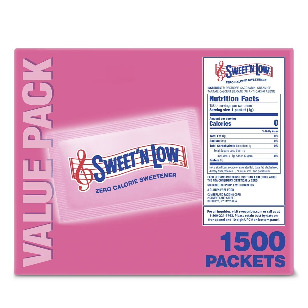 Zero Calorie Sweetener Sugar Substitute Packets 1500 Count 53 oz Bulk Pack