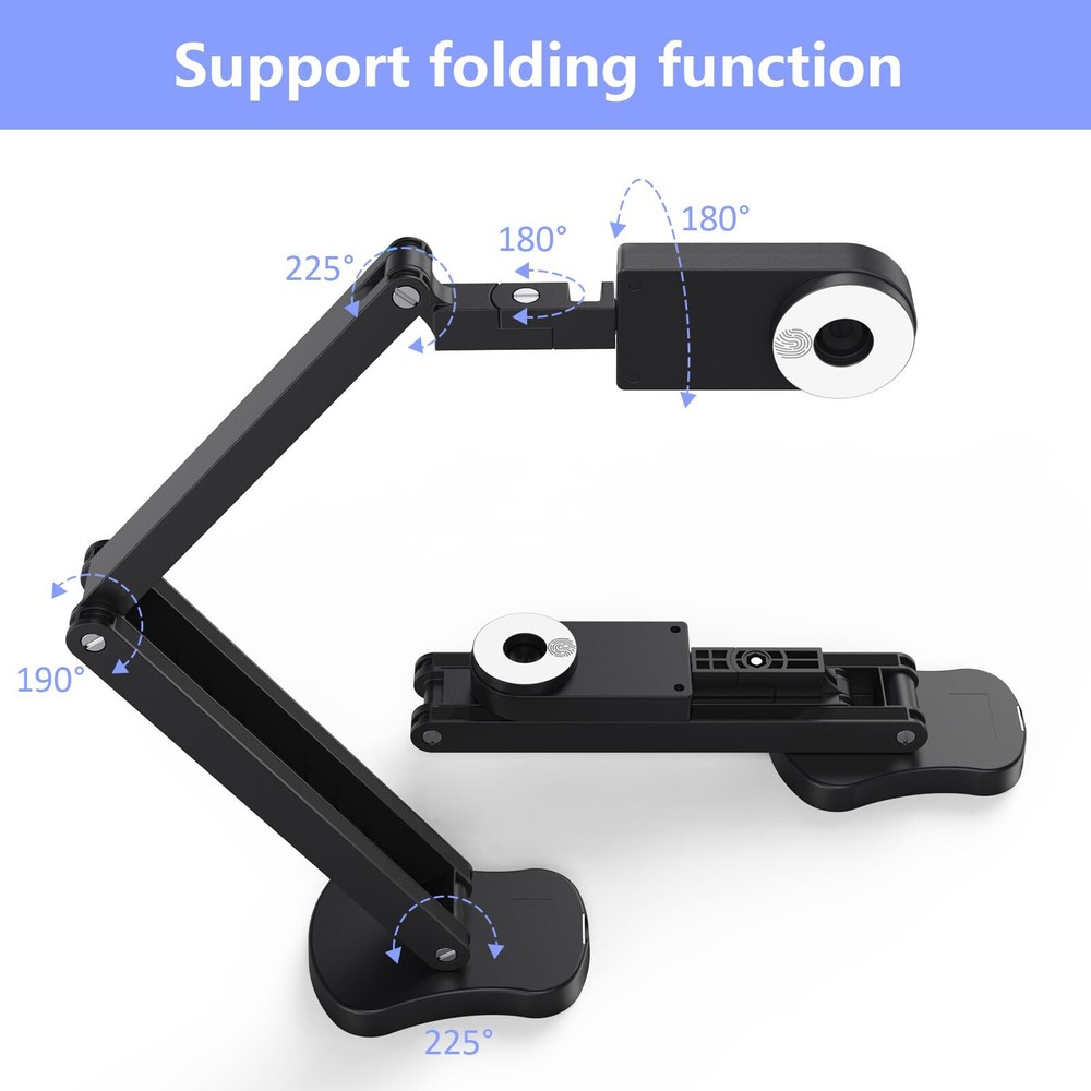 Thustar 8mp Document Camera & Webcam 4k With Dual Microphones Usb Visualiser A3s