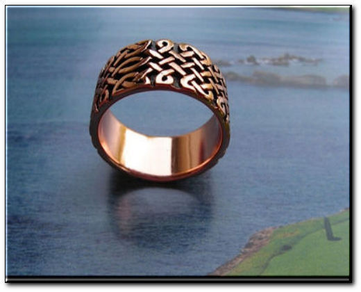Solid Copper Celtic Ring CTR675 - 3/8 inch wide. Available in Sizes 5 to 15.