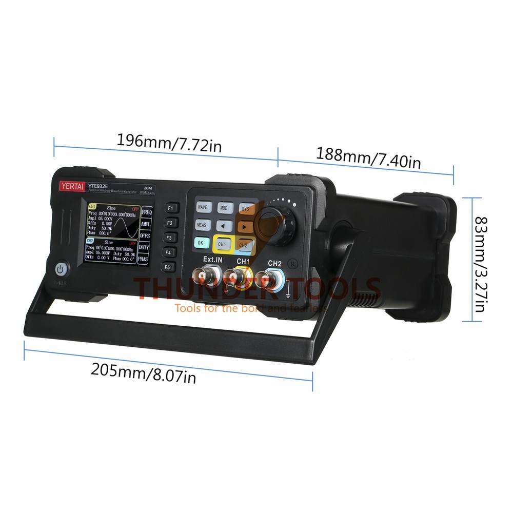 Thundertools 20-60MHz 2-channel Function Arbitrary Waveform Generator Portable