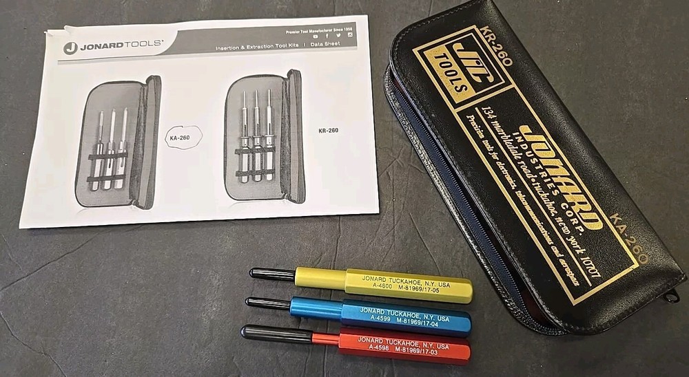 JONARD TOOLS KA-260 Connector Insertion Tool Kit,3 Pc