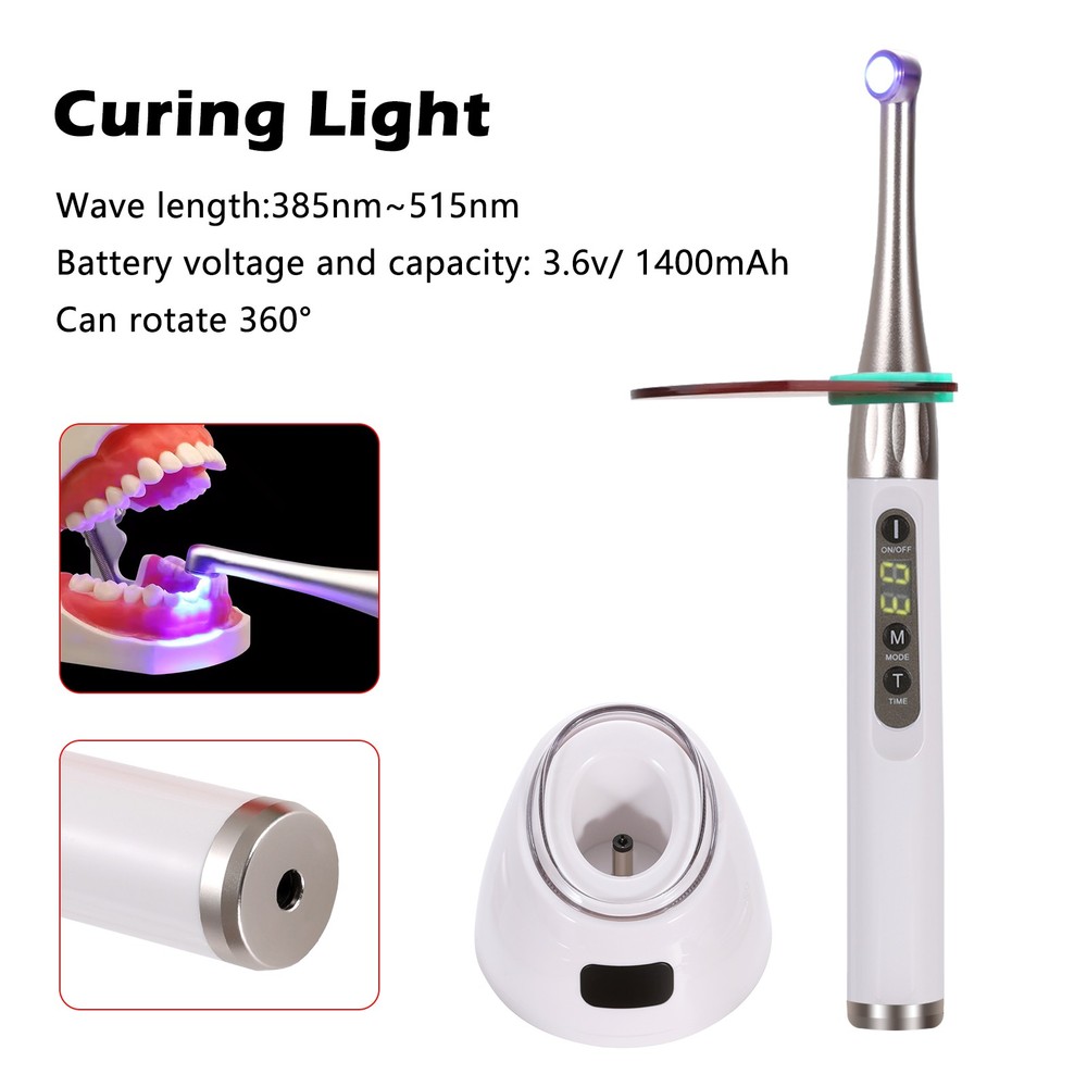 LED Dental Wireless Curing Light 1 Second Cure Lamp 2500mw/cm2