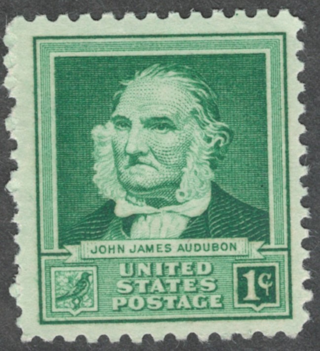US. 874. 1c. John James Audubon, Scientist. MNH. 1940