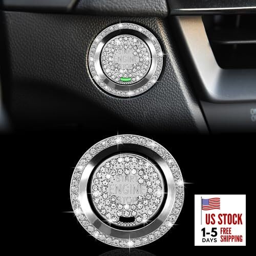 Bling Car Engine Start Button Cover Compatible with Cadillac XT6 CT5 XT4