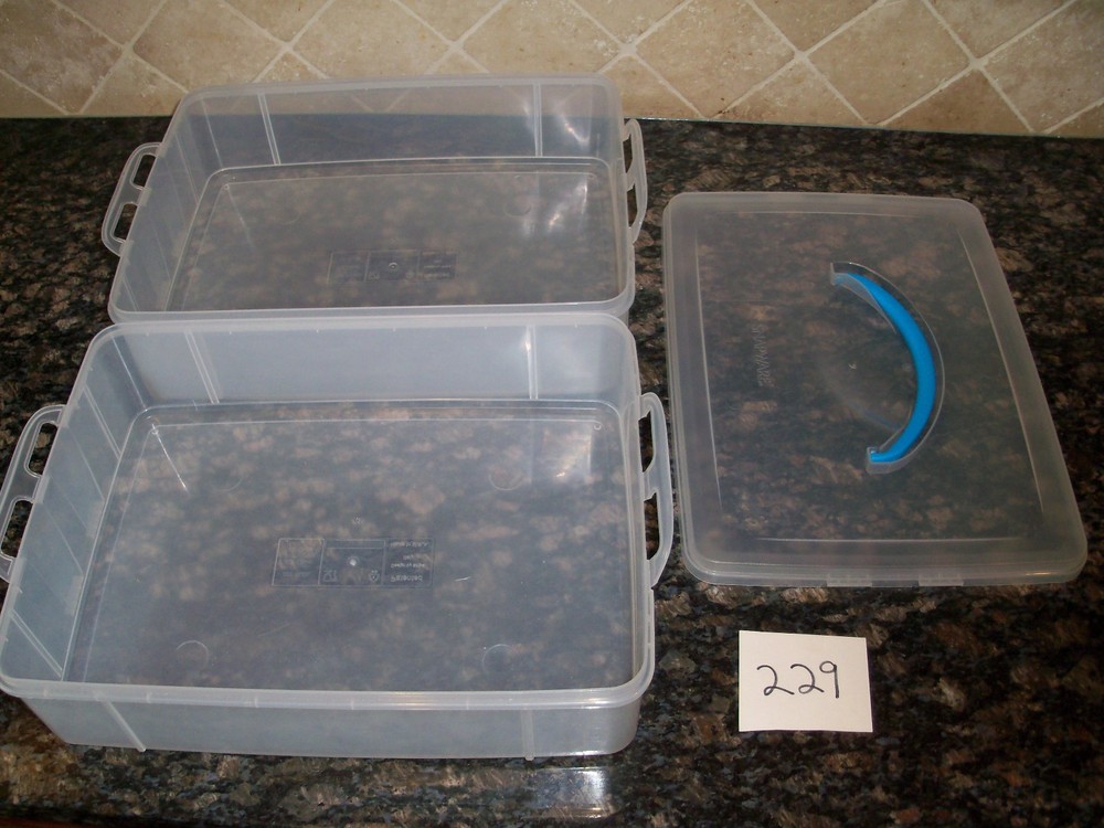 Snapware Snap 'N Stack Storage Organizer Rectangle Plastic Crafts Clear Blue