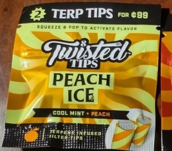 Twisted Hemp Flavored Filter Tips Peach Ice 6/2ct Packs=12pc