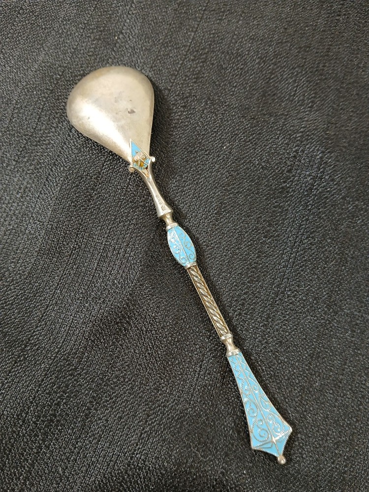 David Andersen Norway Sterling Silver Plus Enamel Spoon 930s