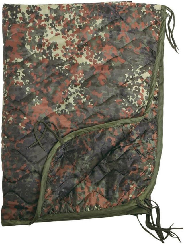 Mil-Tec Flecktarn Poncho Liner Polyester Construction Flecktarn Camo 4457