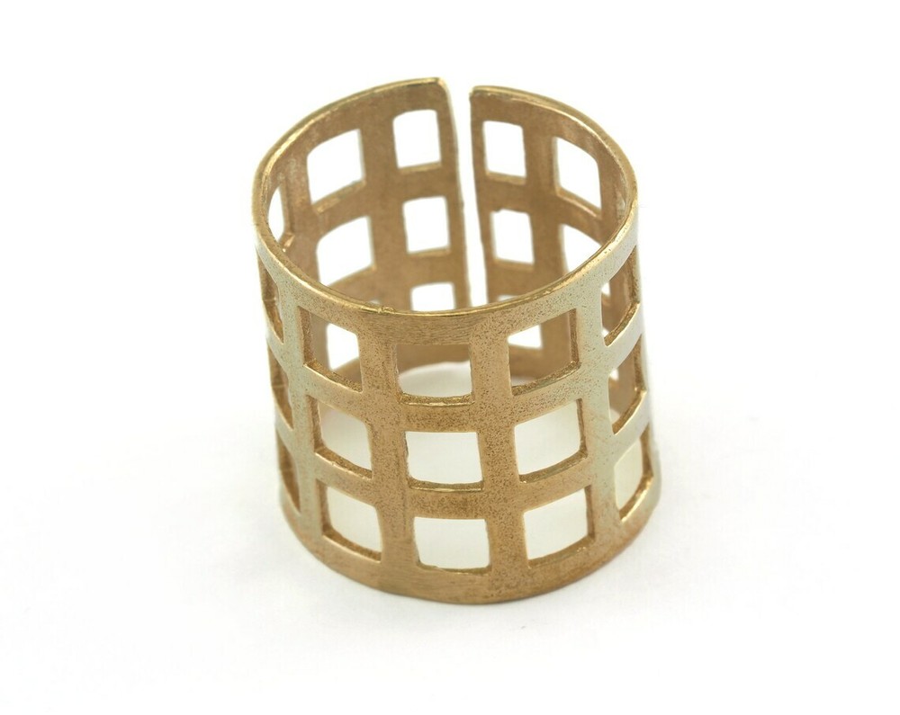Adjustable Ring 20x20mm Raw brass (18mm 8US inner size) 1961