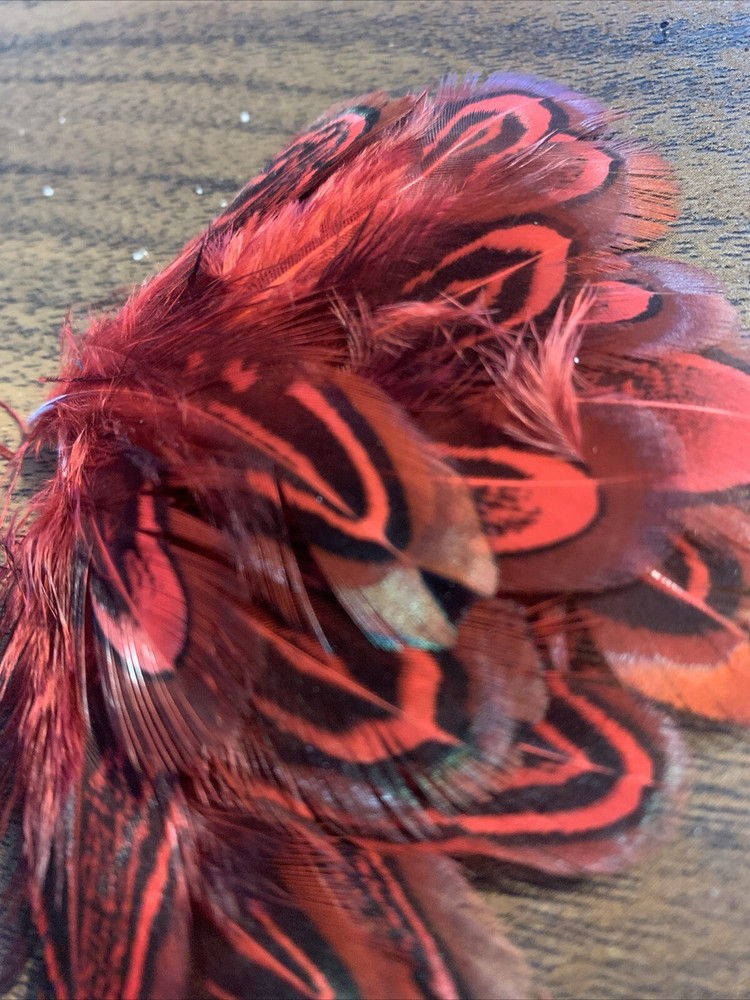 20pcs Natural Red Real Pheasant Feathers DIY Craft Millinery Boho Bulk