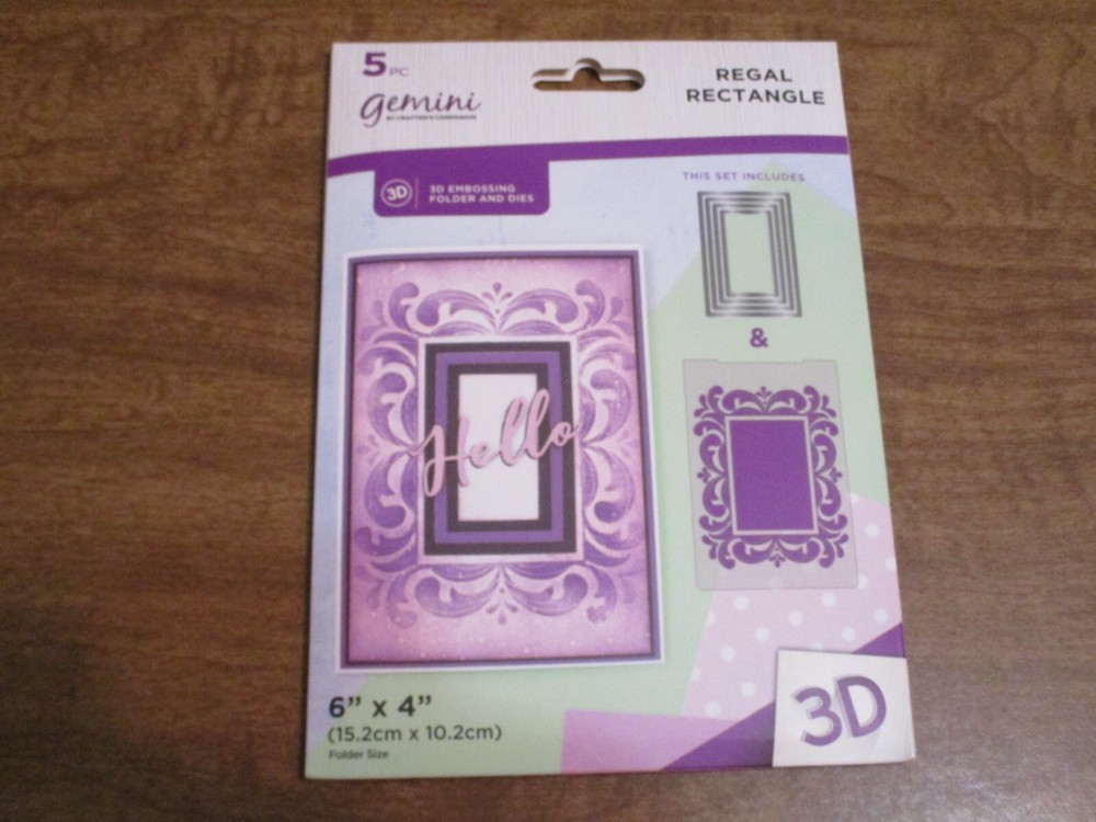 GEMINI 3D EMBOSSING FOLDER AND DIES REGAL RECTANGLE