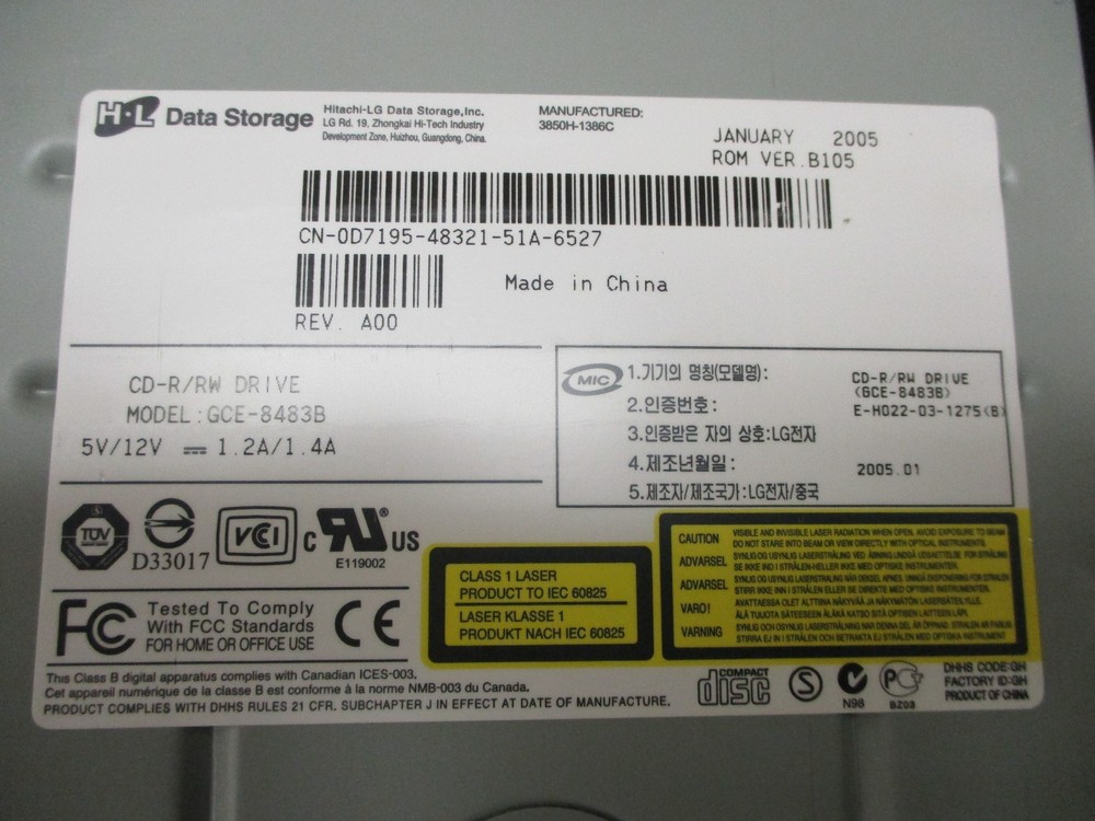 H-L Data Storage GCE-8483B Used CD Rom Drive