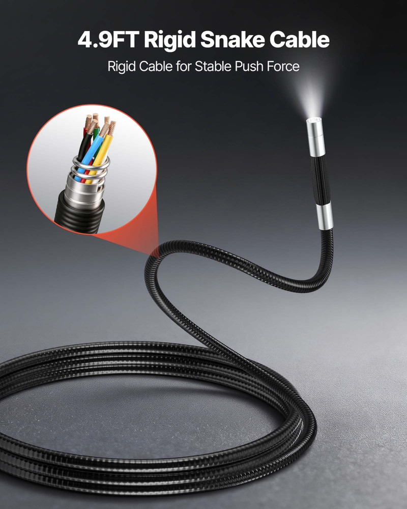 Articulating Endoscope with Light, Plumbing (4.9FT Cable)