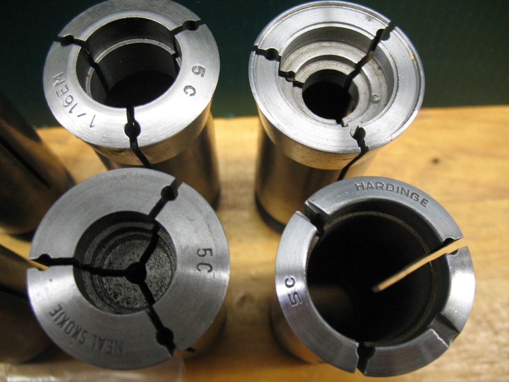 HARDINGE 5C E-1 EMERGENCY MACHINABLE COLLETS 8PCS MACHINED AS SHOWN