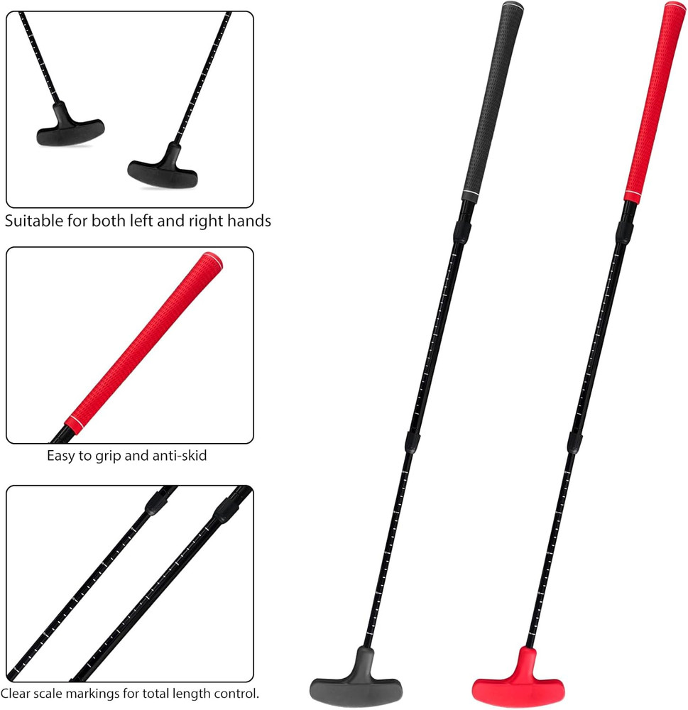 4 Pack Multicolor Golf Putters Set with 6 Practice Balls, Adjustable Length Two-