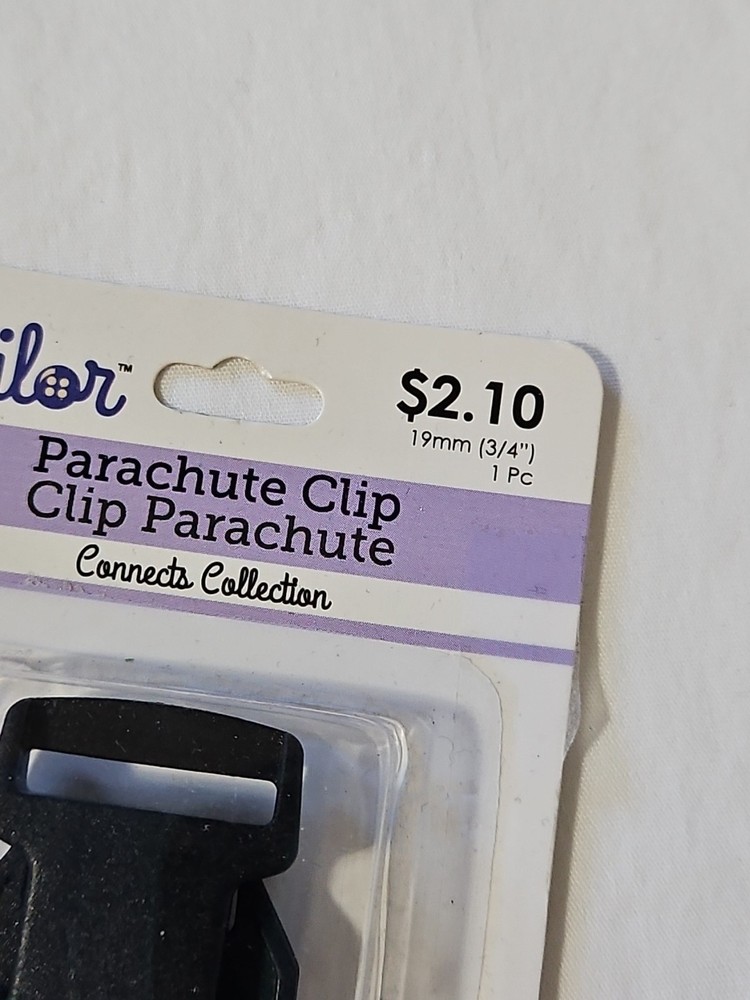 Plastic Parachute Clip 3/4" 19mm Black