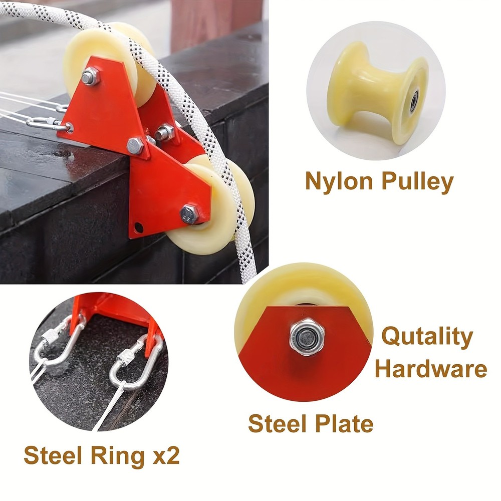 Multi-Functional Stylish 2PCS Heavy-Duty Foldable Manual Pulley System with Hook