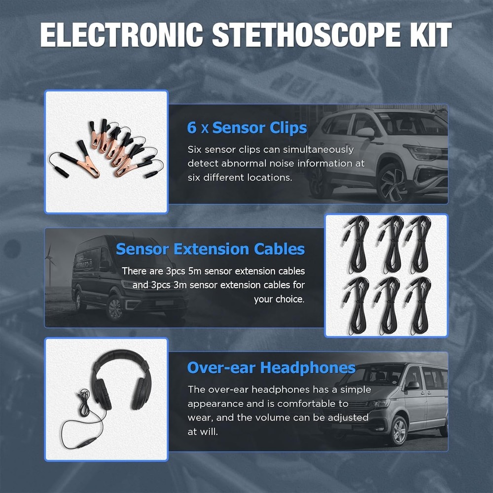 Chassis System Ears Electronic Stethoscope Diagnostic Kit with Black