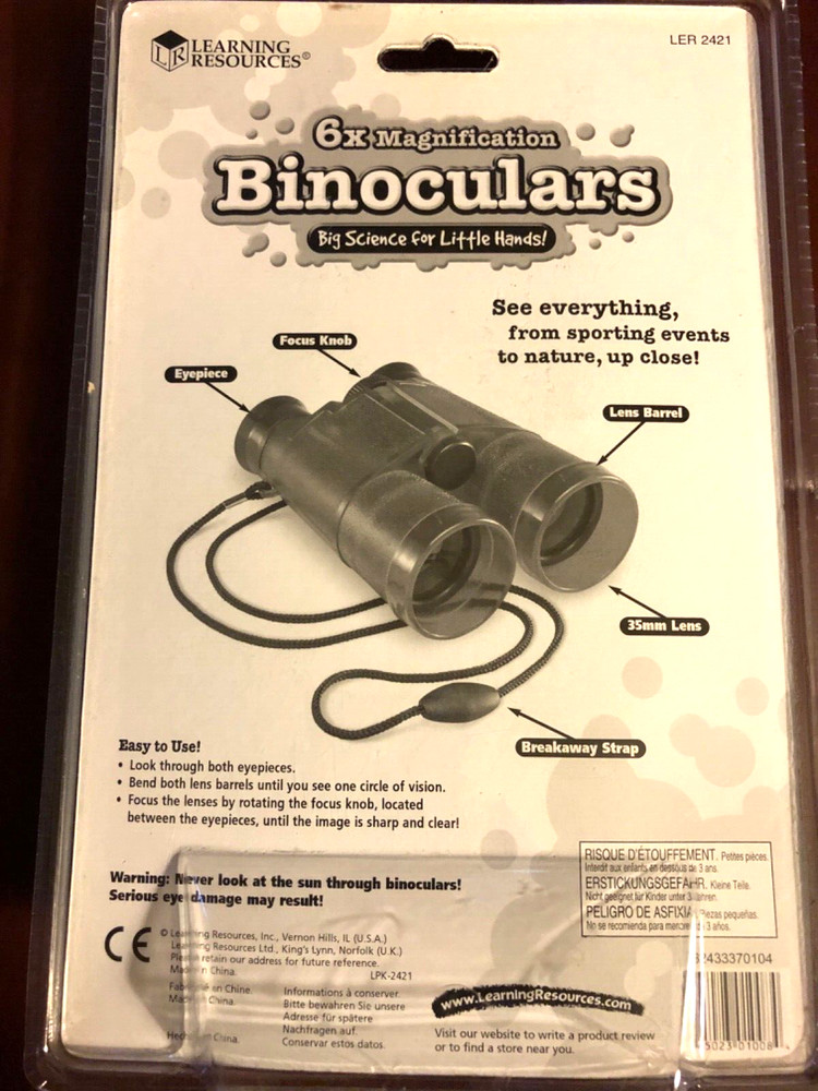 Binoculars Learning Resources 6x magnification age 4+ Brand New in package