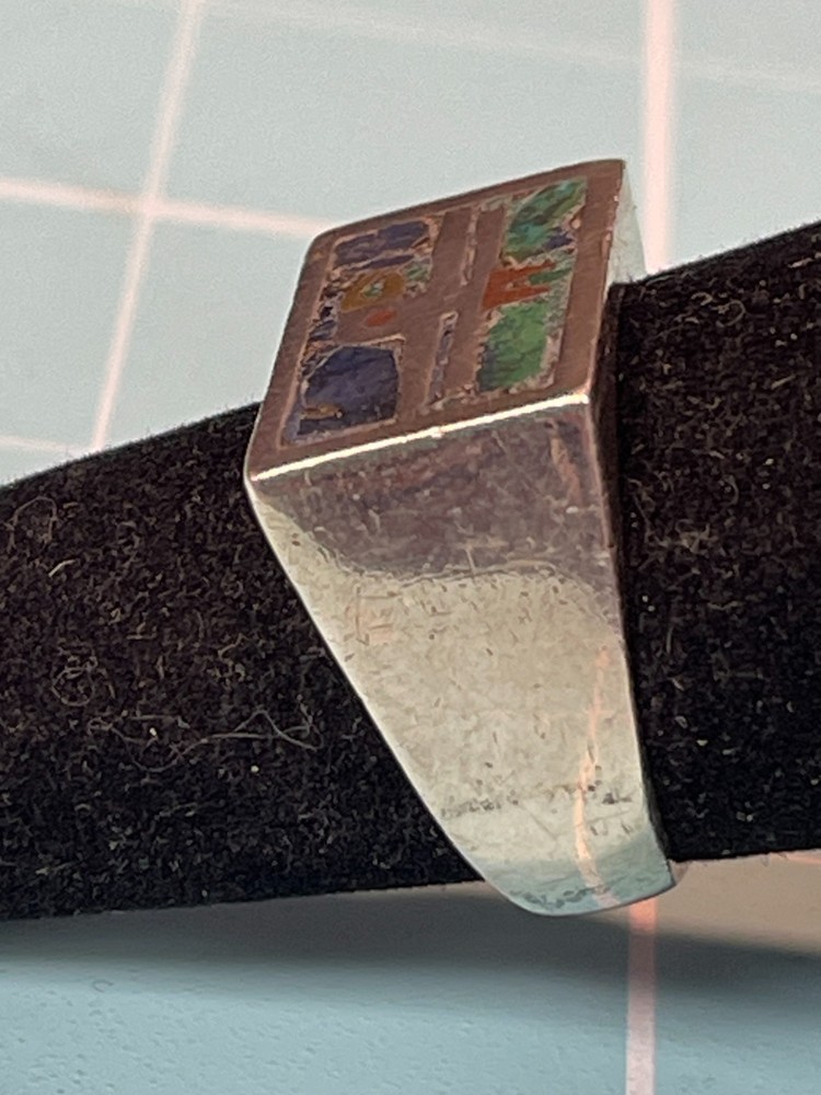 Vintage Inlaid Thunderbird Ring Mexico Size 11