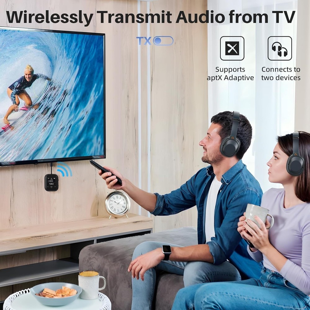 1Mii SafeFly Min+ Bluetooth Transmitter and Receiver, Bluetooth Adapter (BLACK)