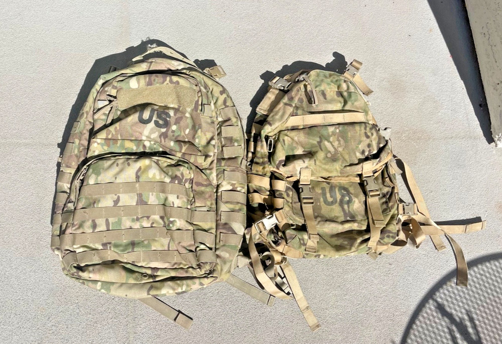 USGI MOLLE II 3 DAY ASSAULT PACK AND MEDIUM PACK W/O BELT USED