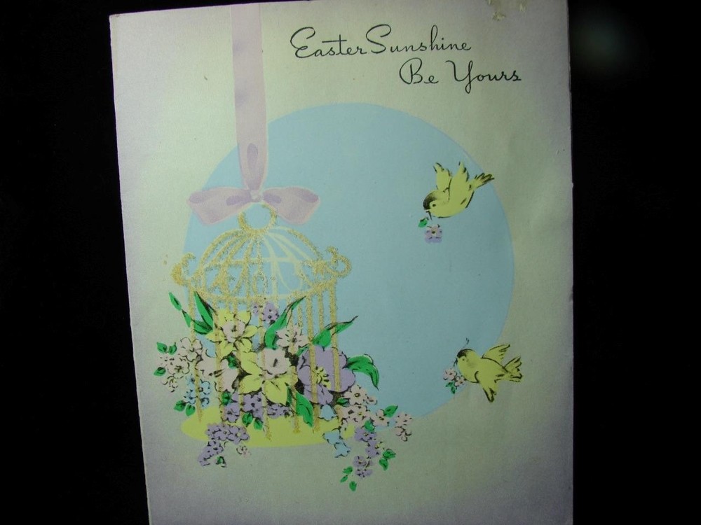 VINTAGE "EASTER SUNSHINE BE YOURS!!" EASTER GREETING CARD