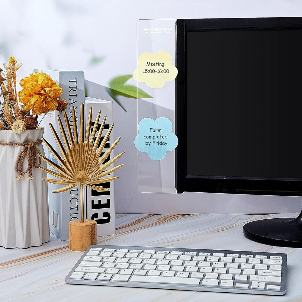6-Piece Sticky Note Holder for Computer Monitors - Memo Board for Home & Office