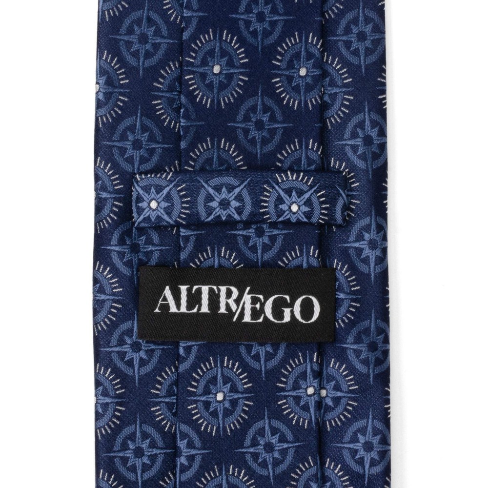 Compass Hidden Message Navy Blue Men's Tie