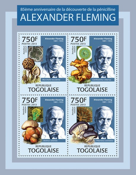 2013 TOGO MNH. ALEXANDER FLEMING  |  Michel Code: 4966-4969