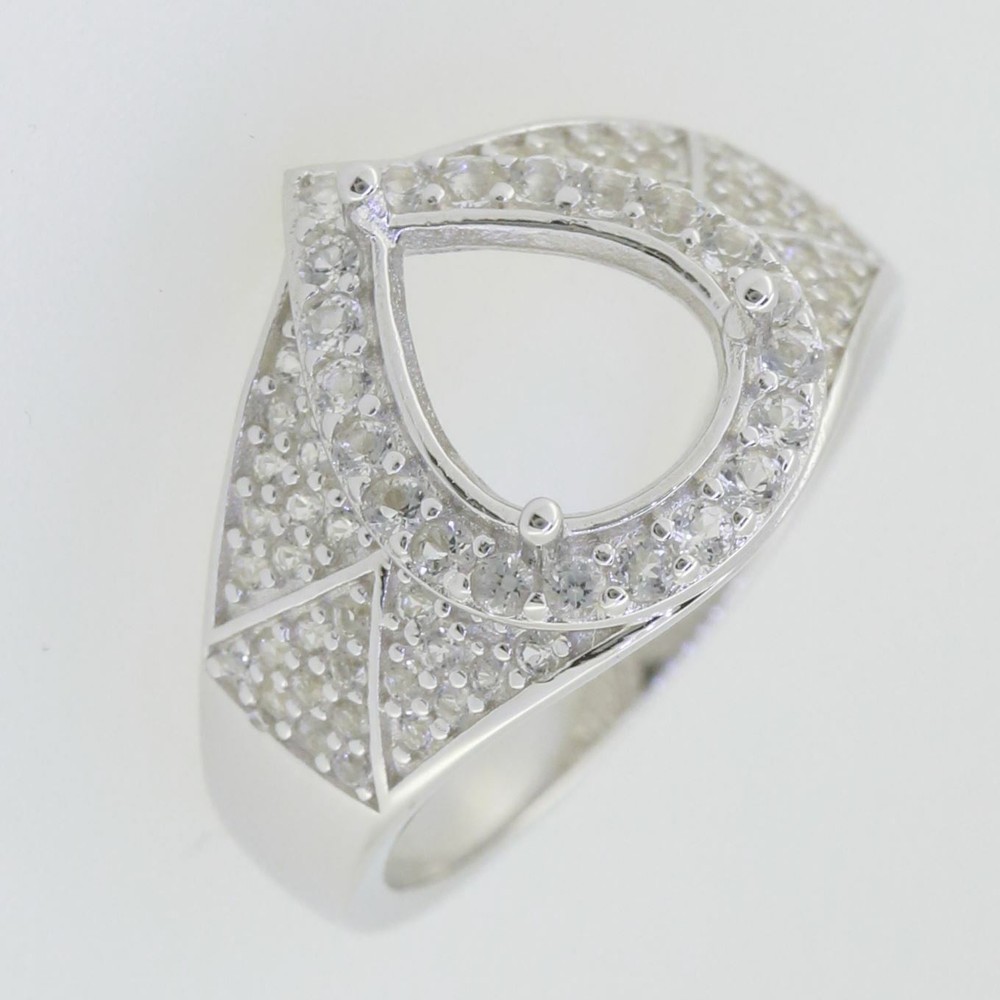 Sterling Silver Semi Mount Ring Setting Pear PE 10X8mm