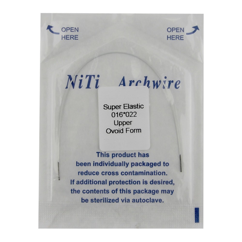 Dental Orthodontic Niti Arch Wire White Super Elastic Round Rectangular Ovoid