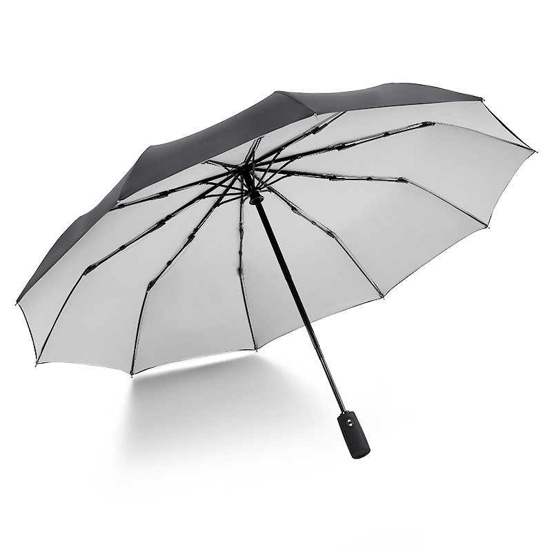 Automatic Windproof Travel Umbrella Double Layer 10 Rib Compact Rain Sun UPF40+