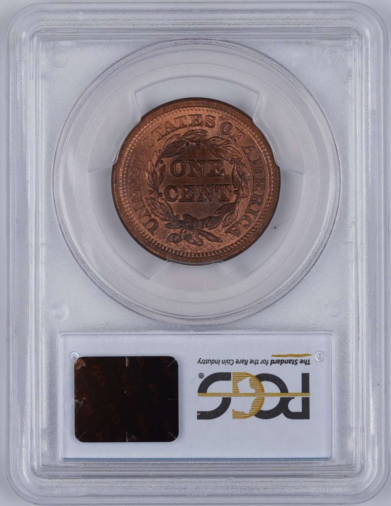 1855 1C Matron Head Large Cent Upright 55 PCGS MS64RD