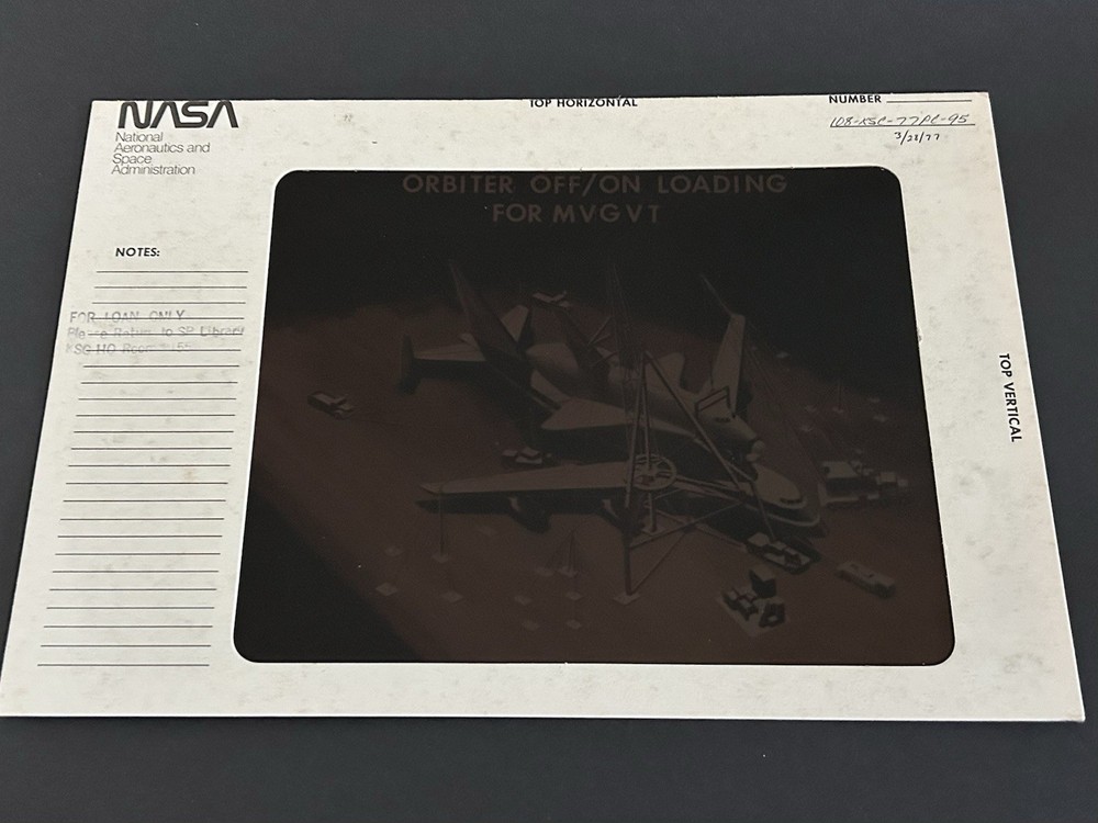 1977 NASA KSC Shuttle Artist Concept Loading Presentation Transparency-95