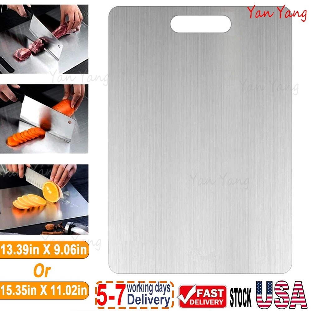 Titanium Cutting Board Double-Sided Titanium Cutting Boards for Kitchen Camping