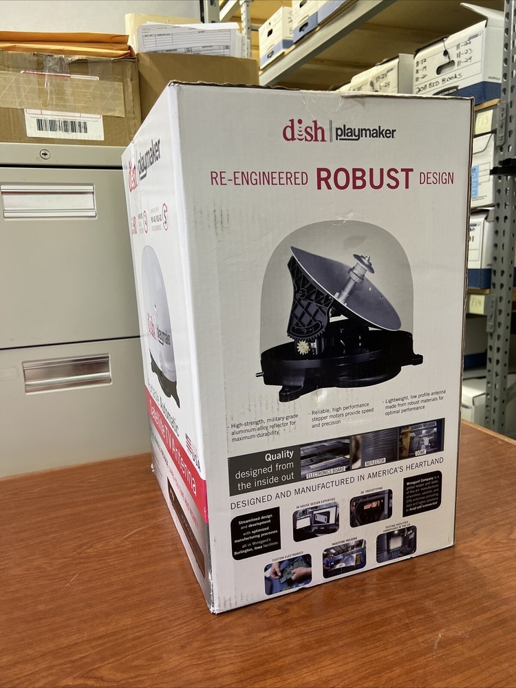 Dish Playmaker Bundle Portable Automatic Satellite TV Antenna w/receiver, white