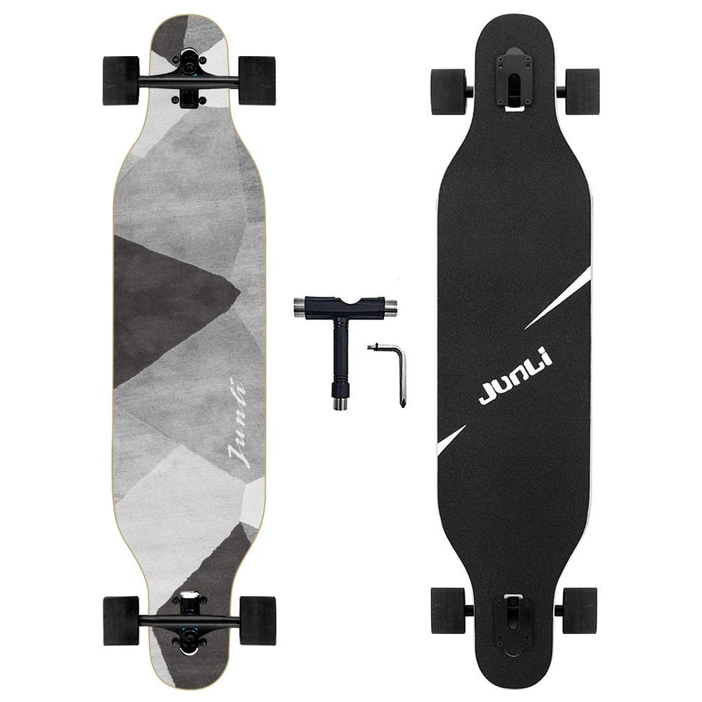 Junli 41 Inch Freeride Skateboard Longboard - Complete Grey Zone