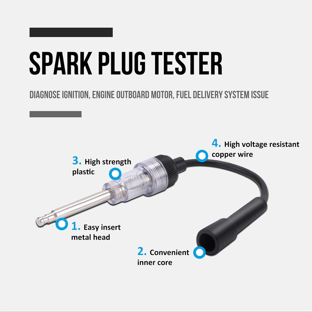12 Pcs Compression Tester Adapter Kit with Spark Tester for Engine Cylinder Test