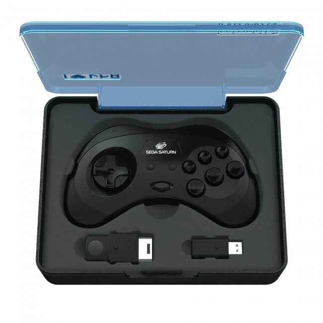 Retro-Bit 2.4GHz V2 Wireless Controller 8-Button Sega Saturn, Genesis Mini Black