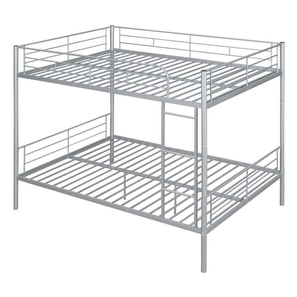 Full Over Full Metal Bunk Bed Sliver
