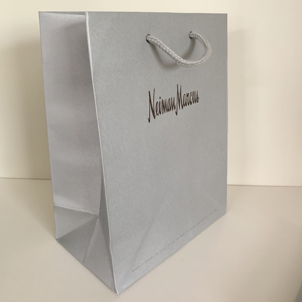 New neiman marcus Classic Silver gift box and bag