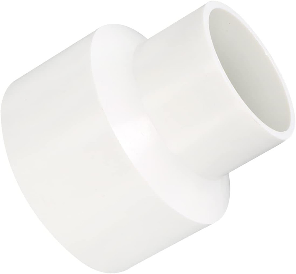 PVC Duct Reducer (2-1/2 to 1-1/2 Inch) Pipe Increaser White