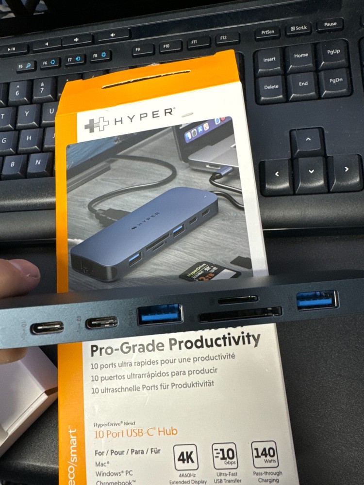 Hyper - HyperDrive Next 10 Port USB-C Hub- MacBook/PC - HD4005GL - Midnight Blue