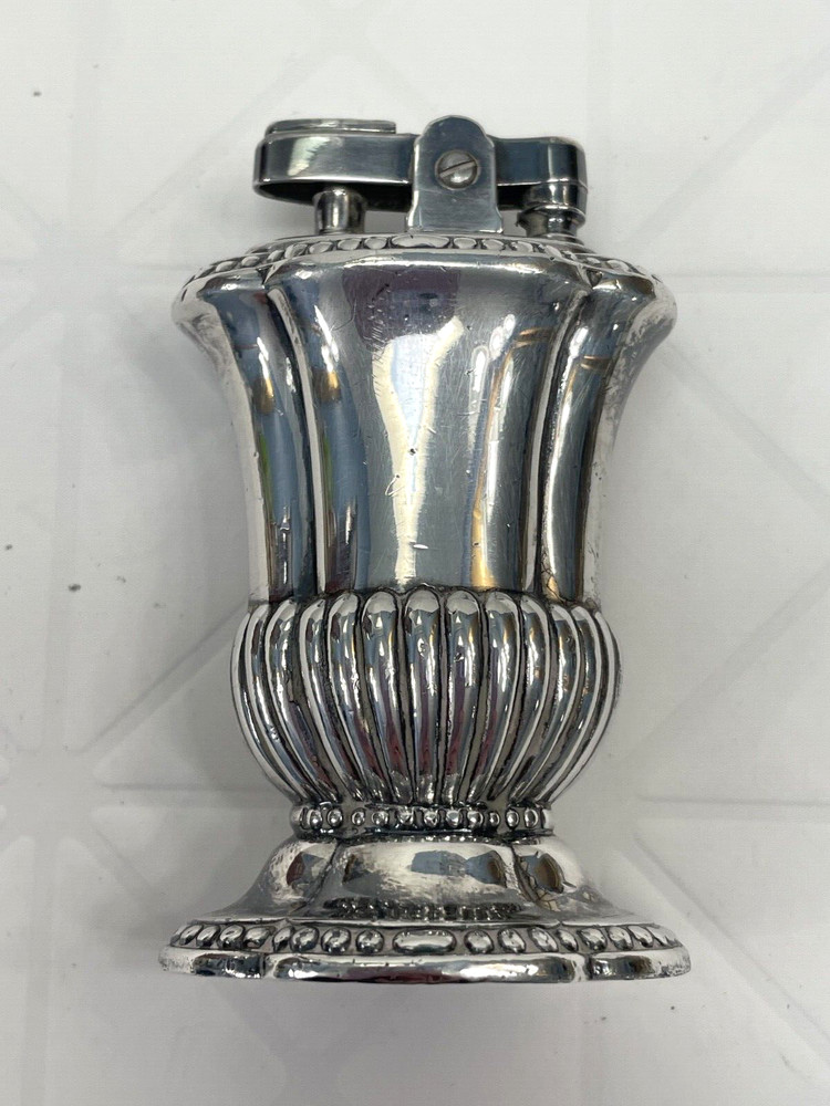 Vintage Ronson Mayfair Tabletop Lighter Art Deco Silver Plated UNTESTED