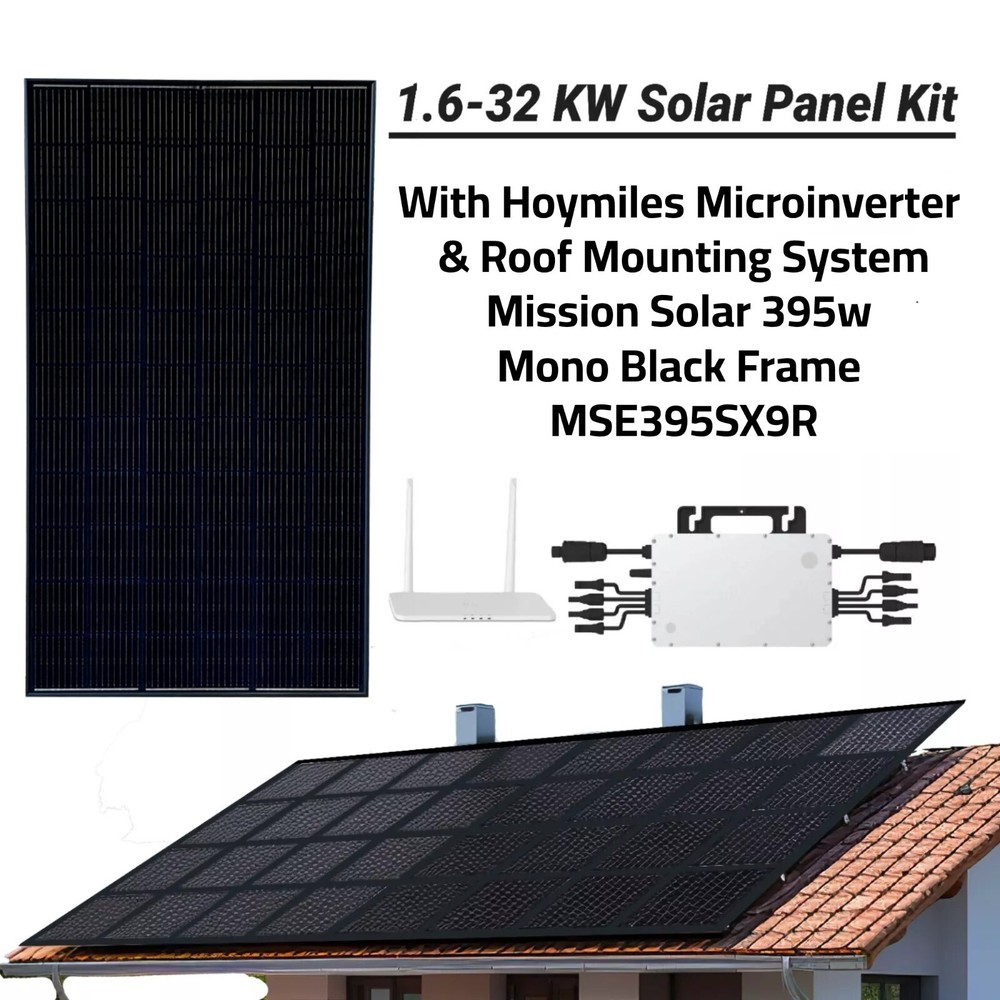 6.4KW DIY Solar Panel Kit Grid-Tie Micro-Inverter Racking Home Energy Solution