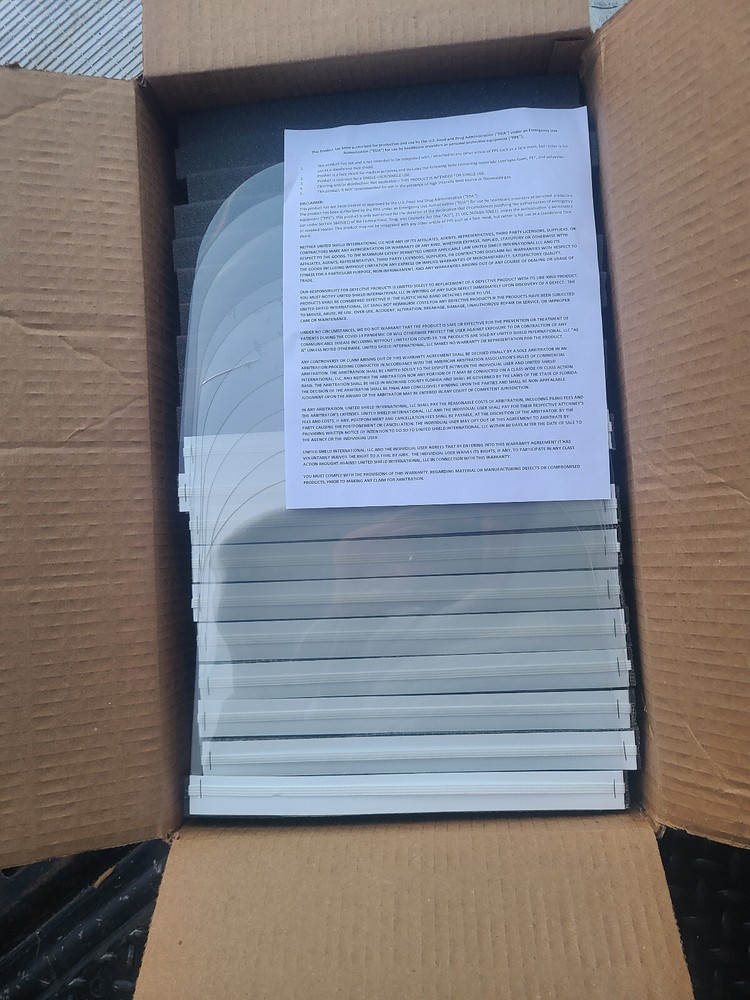 Clear Face Mask/ Face Shield 100pk. Washable, Disposable & Reusable